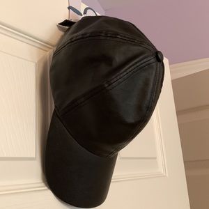 Faux Leather Baseball Cap